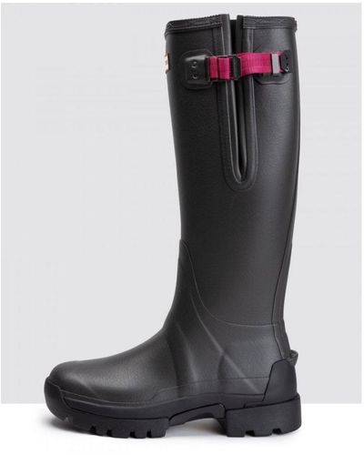 HUNTER Balmoral Side Adjustable 3mm Neo Lined Tech Sole Tall Boot - Black