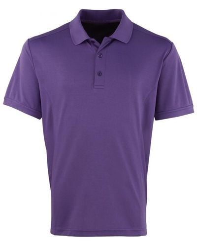 PREMIER Coolchecker Pique Short Sleeve Polo T-Shirt () - Purple