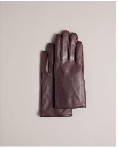 Ted Baker Arleo Leather Gloves, Deep - Brown