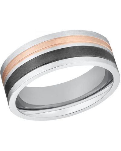 S.oliver Ring Voor Mannen, Roestvrij Staal Bicolor - Wit