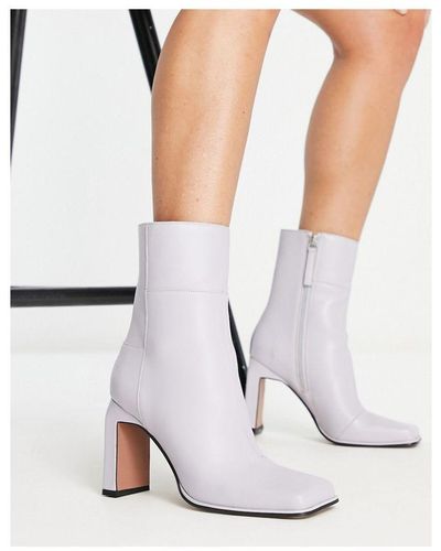 ASOS Envy Leather High-Heeled Boots - White