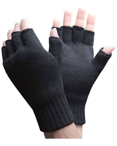 Heat Holders Winter Warm 3.2 Tog Fleece Lined Insulated Fingerless Gloves - Blue