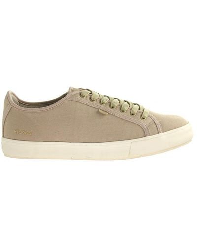 Kickers Tovni Lacer Beige Trainers Canvas - White