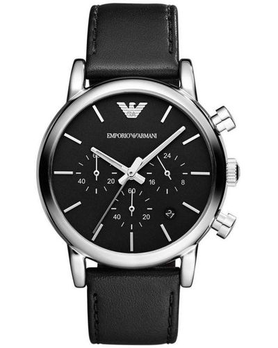 Armani Ar1733 Watch Leather - Black