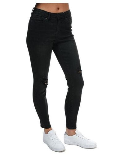 ONLY Womenss Wauw Life Skinny Destroyed Jeans - Black