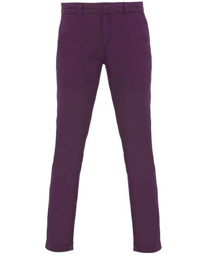 Asquith & Fox Casual Chino Broek (paars)