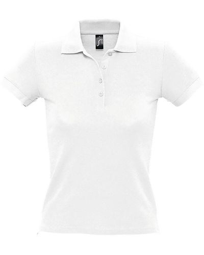 Sol's Vrouwen/ Mensen Pique Korte Mouw Katoenen Poloshirt (wit)