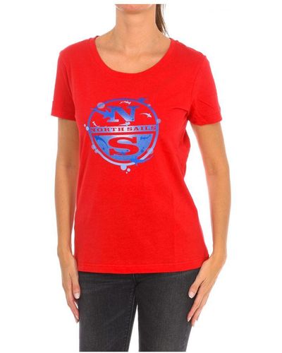 North Sails Womenss Short Sleeve T-Shirt 9024340 - Red