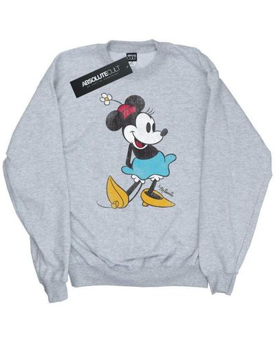 Disney Ladies Classic Minnie Mouse Heather Sweatshirt (Heather) - Grey