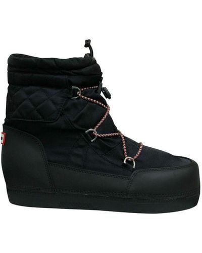 HUNTER Original Snow Quilted Boots Leather - Black