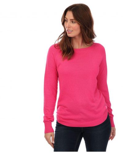 Vero Moda Womenss Safir Boat Neck Jumper - Pink