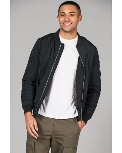 Tokyo Laundry Bomber Jacket With Zip Fastening - Grey