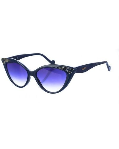 Liu Jo Oval Shaped Acetate Sunglasses Lj743S - Blue