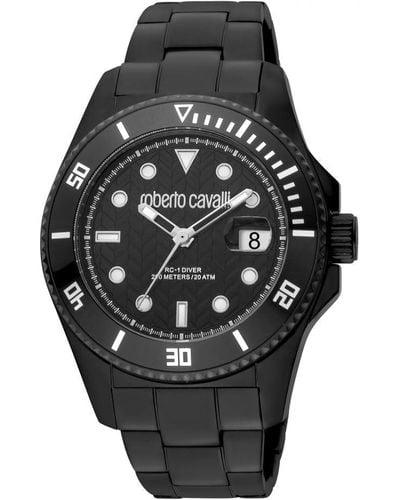 Roberto Cavalli Dial Case Stainless Steel Watch - Black