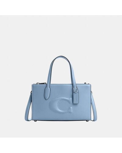COACH Nina Small Tote With Debossed Sculpted C Bag - Blue