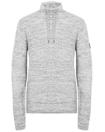 Firetrap Cowl Neck Knitted Sweatshirt - Grey