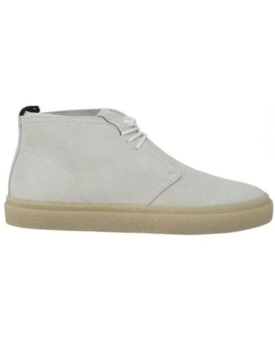 Fred Perry White Hawley Suede Boot - Grey