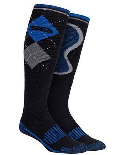 Storm Bloc Knee High Cotton Rich Wellington Boot Socks - Blue