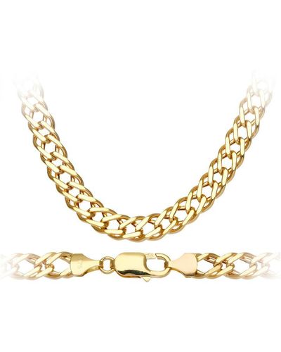 DIAMANT L'ÉTERNEL 9ct Yellow Gold 16.1g Chunky Double Curb Necklace Of 61cm/24 Inch Length And 7mm Width - Metallic