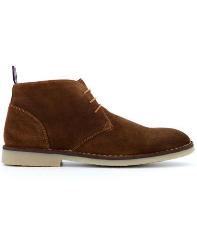 Dune Cash Lace Up Desert Boots Suede - Brown