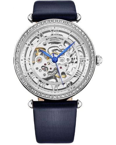 Stuhrling Luxe Automatic 4022 38Mm Skeleton - Blue