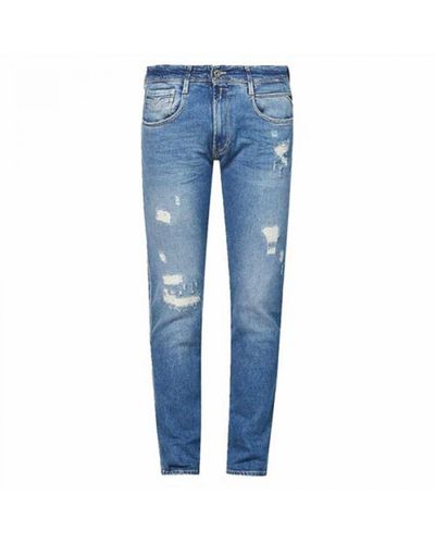 Replay Men's Anbass Aged Eco 10 Years Slim Fit Jeans In Blue - Blauw