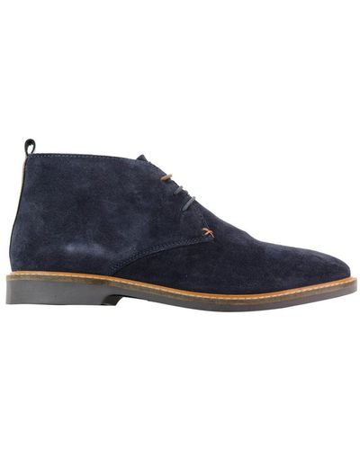 House Of Cavani Suede Lace Up Chukka Boots - Blue
