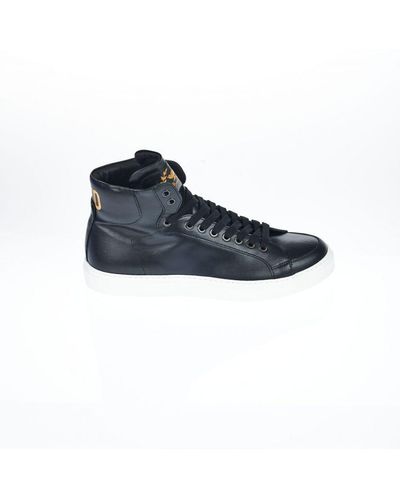Pantofola D Oro Zwart Leder Sneaker - Blauw