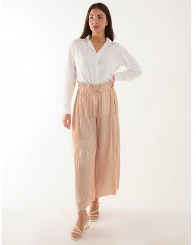 Blue Vanilla Pleated Trousers - White