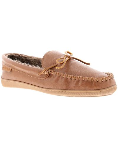 Hush Puppies Ace Slip On Memory Foam Slippers Leather - Brown