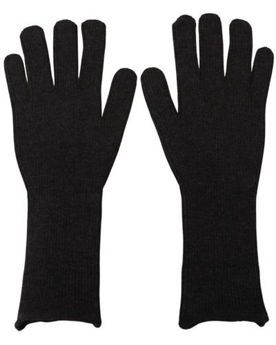 Dolce & Gabbana Gorgeous Winter Gloves For Outdoor Activities Cashmere - Black