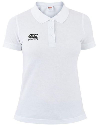 Canterbury Ladies Waimak Ccc Logo Polycotton Polo Shirt - White