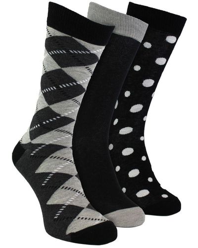 Happy Socks Hs By - 3 Pack Classic Argyle Dress - Black