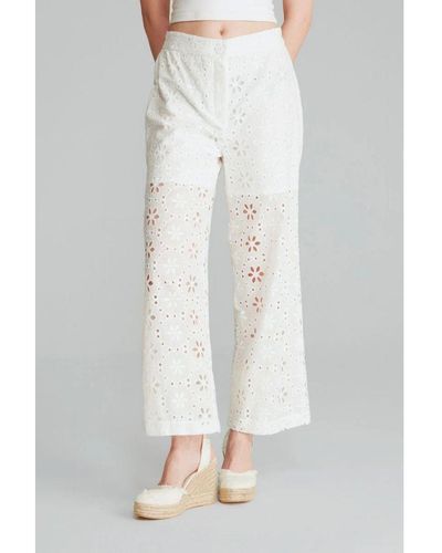 GUSTO Embroidered Trousers - White