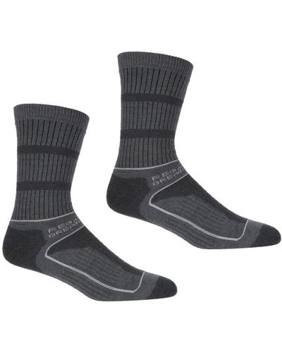 Regatta Ladies Samaris 3 Season Boot Socks (Briar/Light Steel) - Black