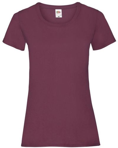 Fruit Of The Loom Ladies/ Lady-Fit Valueweight Short Sleeve T-Shirt (Pack Of 5) () Cotton - Purple