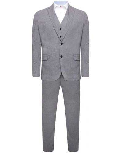 Harry Brown London Harry London Three Piece Slim Fit Suit Viscose - Grey