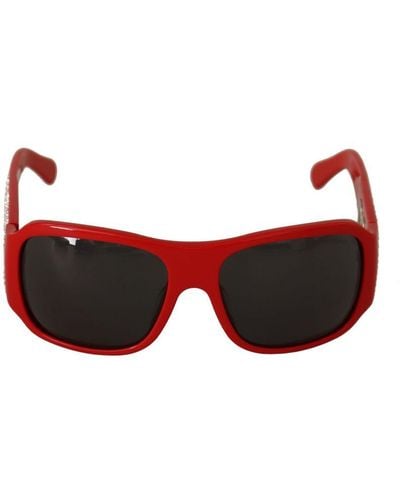 Dolce & Gabbana Gorgeous Plastic Sunglasses With Swarovski Stones - Red