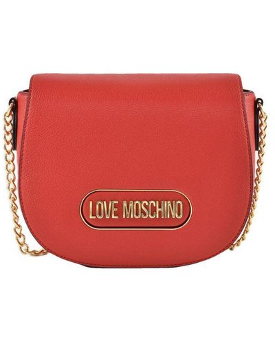 Moschino Love Clip Fastening Shoulder Bag - Red