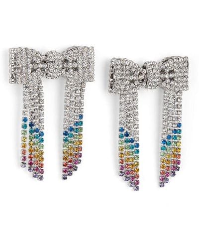 Kurt Geiger Rainbow Bow Earrings Brass - White