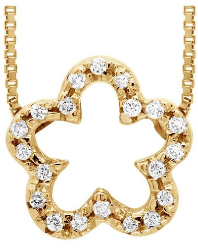 Diadema Bloemen Halsband Diamonds 0,15 Cts Yellow Gold - Metallic