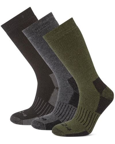 TOG24 Villach 3 Pack Trek Socks Dark Grey Marl/khaki/black Wool