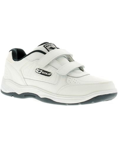 Gola Belmont Touch Fastening Wide Fit Leather Trainers - White
