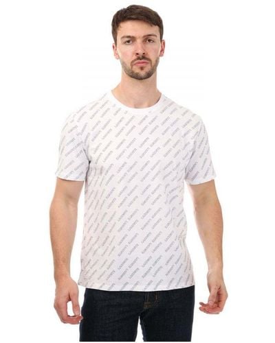 Lacoste Men's Repeated Logo Lounge T-shirt In Navy-white - Wit