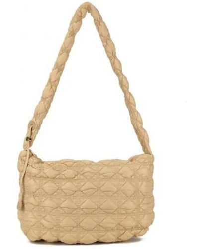 Where's That From 'Festival' Soft Quilted Bucket Shoulder Bag With Adjustable Drawstring - Metallic