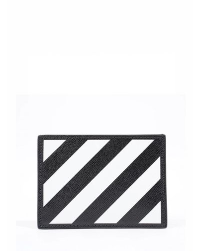 Off-White c/o Virgil Abloh Off- Diagonal Stripe Printed Card Holder - Black
