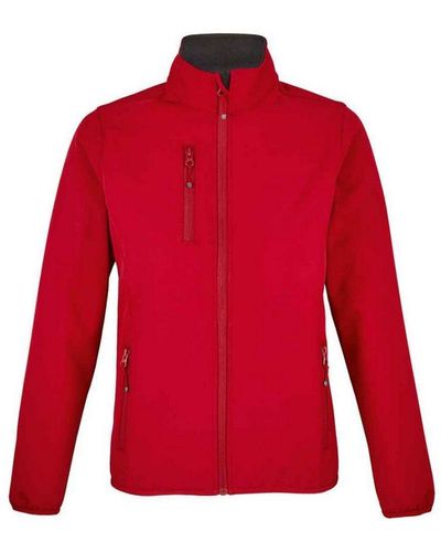 Sol's Ladies Falcon Softshell Recycled Soft Shell Jacket (Pepper) - Red