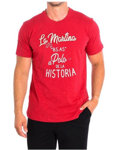 La Martina Short Sleeve T-Shirt Tmr301-Js259 - Red