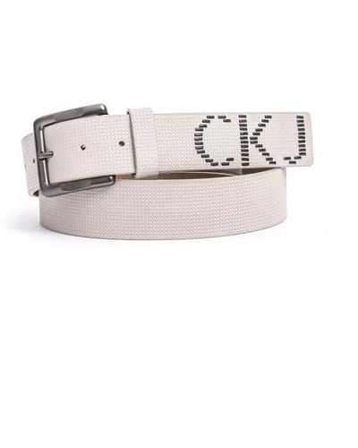 Calvin Klein Beige Leather Belt - Natural