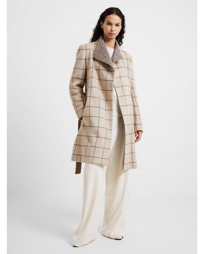 French Connection Fran Wool Belted Coat - Natural